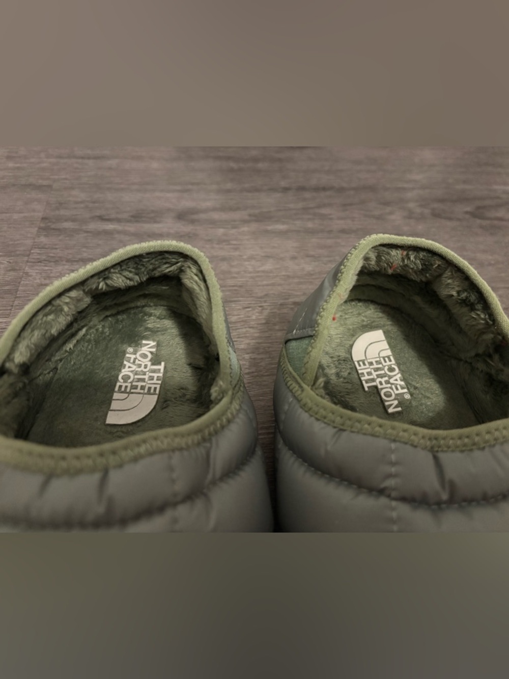 The North Face Quilted Slip-On Slippers in Olive - Picture 3 of 4